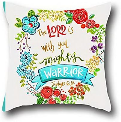 Robert Beautifulsimple Decor Cotton Canvas Christian Bible Verse Throw Pillow Case Home Sofa Cushion Cover Decor Decorative Covers Pillowcase Shell 16*16
