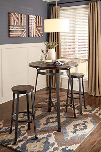 Signature Design by Ashley - Challiman Bar Stool - Pub Height - Set of 2 - Rustic Brown