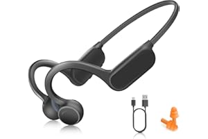 ZKAPOR Bone Conduction Headphones, Open Ear Headphones Sports Wireless Earphones, Bluetooth Headphones with Built-in Mic,Up to 8 Hours Playtime,Running Headphone for Running Cycling - Black