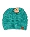NYfashion101 Exclusive Unisex Two Tone Warm Cable Knit Thick Slouch Beanie Cap, 2 Tone Mint
