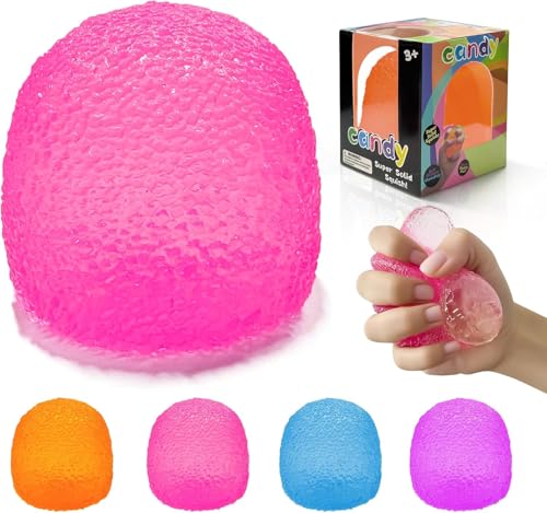 1PCS Stress Balls,Squishy Fidget Toys for Kids and Adults, Super Solid Sugar Balls for Classroom Prize Favors Easter Basket Stuffers & Easter Gifts (Pink)