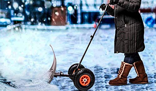 MD Sales Force Premium Snow Shovel, Wheeled Snow Pusher, Durable Wheeled Snow Pusher - Time and Energy Saving Snow Removal Tool
