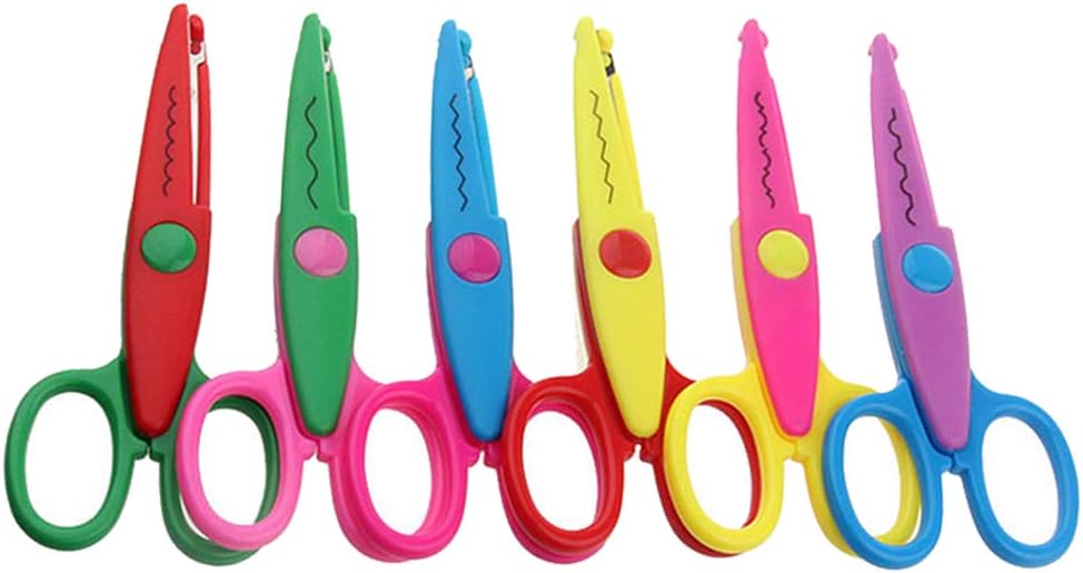 6Pcs/Set Kids Paper Craft Scissors Cutting Patterns Curved Edges DIY Decorative Scissor For Scrapbook Album Style Random