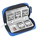 Eco-Fused Memory Card Case - Fits up to 22x SD, SDHC, Micro SD, Mini SD and 4X CF - Holder with 22 Slots (Blue / 22 Slots - 1 Pack)