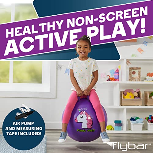 Flybar Hopper Ball for Kids Bouncy Ball with Handle, Durable Bouncy