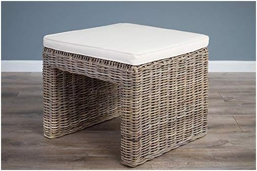 Inspiring Furniture LTD Natural kubu grey wicker foot stool