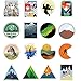 Vinyl Wilderness Nature Stickers Outdoors Hiking Camping Stickers Pack 50 Pcs Adventure Decals for Car Bumper Helmet Luggage Laptop Water Bottle