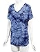 Lock and Love LL WT1114 Womens V Neck Short Sleeve Tie Dye Shirring Dolman Top XXL Navy