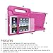 HDE Case for iPad Air - Kids Shockproof Bumper Hard Cover Handle Stand with Built in Screen Protector for Apple iPad Air 1-2013 Release 1st Generation (Hot Pink)
