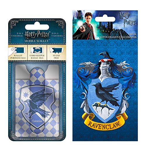 Harry Potter Wallet for Phone Set - Deluxe Harry Potter Ravenclaw Stick on Wallet for Cell Phone with Card Holder, Stand and Bonus Ravenclaw Decal (Harry Potter Accessories)