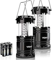 Vont 2 Pack LED Camping Lantern, Super Bright Portable Survival Lanterns, Must Have During Hurricane, Emergenc
