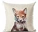 Andreannie Nordic Simple Ink Painting Watercolor Animal Wolf Cotton Linen Throw Pillow Case Cushion Cover New Home Office Decorative Square 18X18 Inches¡­