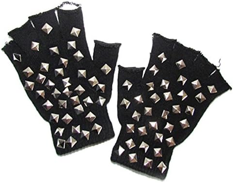 Women's Marialia Cut-Off Studded Mittens Black