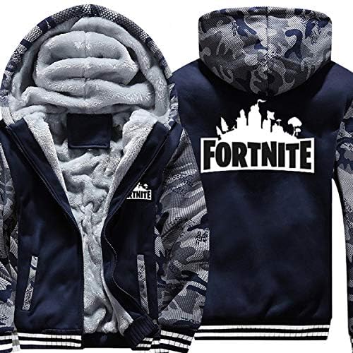 nikifly Warm Fortnite Hoodies Sweatshirts Men Thick Fleece Camouflage Jackets Clothes Zipup Adult Coats