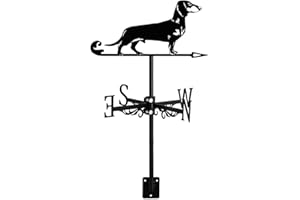 ANCNA-U Weathervane Dachshund Dog Garden Silhouette Ornament Direction Indicator Measuring Tool Outdoor Patio Roof Wind Vane Weathercock Easy to Assemble,B