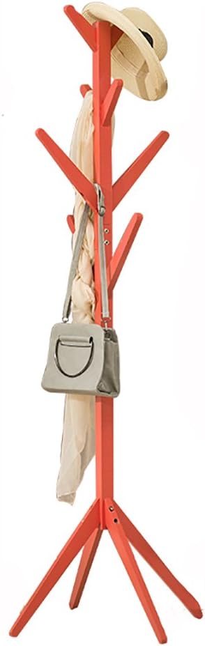 QFFL Simple/ Solid Wood Floorstanding Coat Rack / Living Room Bedroom/ Clothes Storage / Hangers (4 Colors Optional) Wall hanger ( Color : Orange )