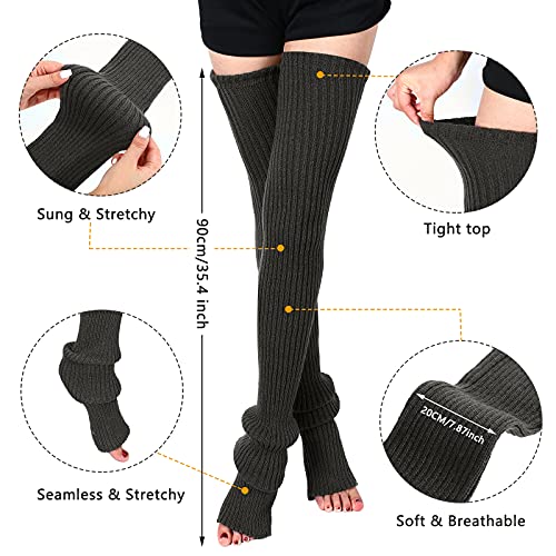 SATINIOR Leg Warmers 3 Pairs Thigh High Leg Warmers Knit Warm Long Leg
