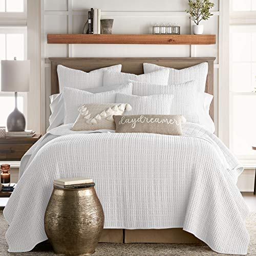 Levtex home Mills Waffle Full/Queen Quilt Set White Cotton Waffle