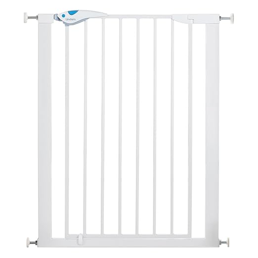 Lindam Easy Fit Plus Deluxe Extra Hoch 91.44cm Türschutzgitter mit Druckbefestigung ohne zu Bohren-Weiss- maximum 117cm mit V