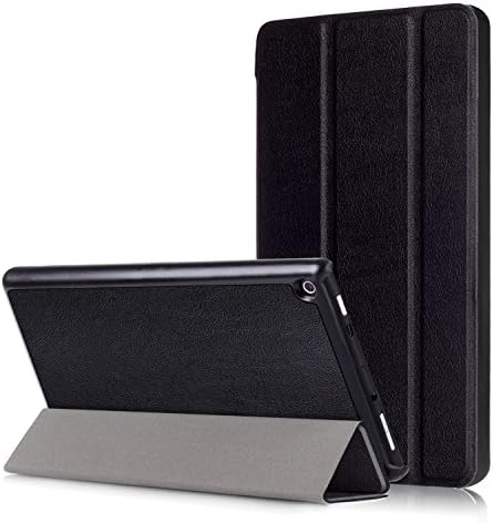 Zaneeta Case for Kindle Fire HD 8 (7th Generation, 2017 Release), Anti-aging and Slim Light Weight Leather Cover with Auto Sleep/Wake Function for All New Fire HD 8 Tablet (Black)
