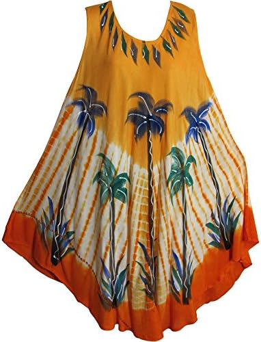 Missy Plus Bohemian Sleeveless Tie-Dye Palm Tree Summer Casual Dress Priyanka