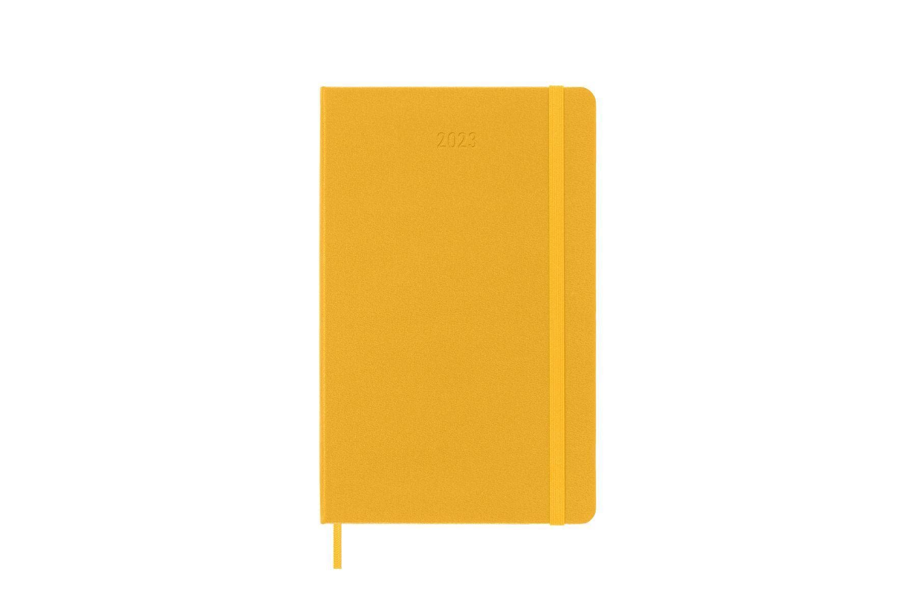 Moleskine Weekly Planner 2023, 12-Month Weekly Diary, Weekly Planner and Notebook, Hard Cover, Large Size 13 x 21 cm, Colour Orange Yellow
