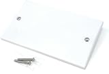 DRUT Dual 2 Gang Blanking Plate Cover Faceplate White with Screws view 3