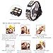BEWELL W116C Mens Wooden Watch with Date Day Luminous Hands Lightweight Wristwatch (Ebony+Maple)