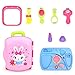 Geefia Makeup Suitcase Beauty Salon Fashion Makeup Vanity Play Set for Kids Pretend Play with Music and Light