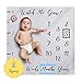 Minimy Premium Baby Milestone Blanket - Watch Me Grow Blanket for Boy & Girl, Photography Background Prop Growing Infants & Toddlers | Soft Fleece Material, Large Size 47x47 | Perfect Holidays Gift