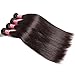 ALI JULIA Wholesale 7A Brazilian Straight Virgin Hair Weave 3 Bundles 100% Unprocessed Remy Human Hair Weft Extensions 95-100g/pc Natural Black Color (12 14 16