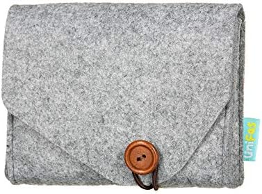 Unifas Cable Tech Pouch Accessory Organizer (Light Grey) Compact, Portable Felt Bag for Charging Cables, Power Cords, Adapters, Electronics Mobile Device Accessories | Small