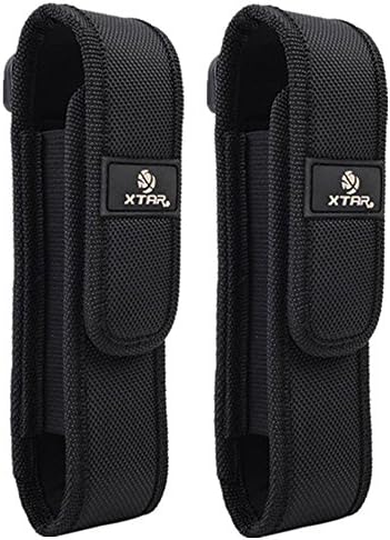 AIRSSON XTAR Tactical Molle Flashlight Holster Battery Pouch Holder with Clip for Duty Belt Nylon XTAR TZ20 Fenix UC30 UC35 E35 Surefire G2 6P E2L