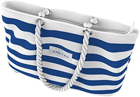 Canvas Travel Beach Bag/Tote -Zippered Top Handle Shoulder Handbag - water repellent interior lining with two zipper pockets