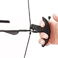 LIZHOUMIL Thumb Bow Release, 3 Finger Thumb Trigger Caliper Grip Compound Bow Release Aid, Recurve Bow Releaser Aid Tool, Replaceable Bow Release Trigger Caliper Grip Black