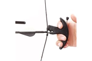 LIZHOUMIL Thumb Bow Release, 3 Finger Thumb Trigger Caliper Grip Compound Bow Release Aid, Recurve Bow Releaser Aid Tool, Replaceable Bow Release Trigger Caliper Grip Black