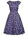 GRACE KARIN Vintage Shooting Stars Print Cap Sleeve Crew Neck A-Line Dress