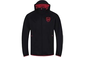ARSENAL F.C. Arsenal FC Official Gift Mens Shower Jacket Windbreaker Peaked Hood Black Large