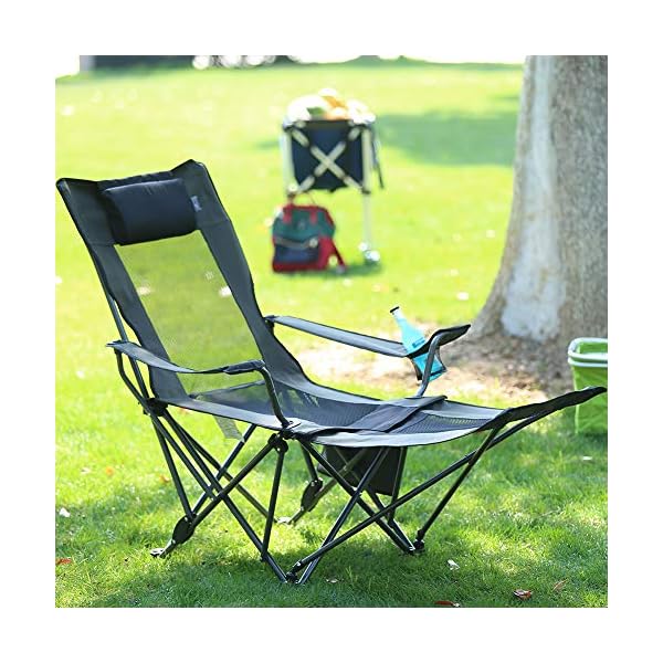 OUTDOOR LIVING SUNTIME Camping Folding Portable Mesh Chair with