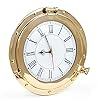 Nagina International Premium Nautical Brass Porthole Clock | Pirate Ship's Elegant Metal Roman Dial Face Wall Clock… 51OSb9qnVjL