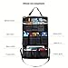 MoKo Multi-Pocket Car Backseat Organizer, Kick Mat Seat Back Protector, Foldable Travel Storage Bag Holder for Book/Bottle/Cool Beer/Tissue Box/Toys (Black & Beige)
