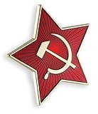 Russia Soviet Star Hammer + Sickle Red Enamel Lapel Pin (1 Pin)