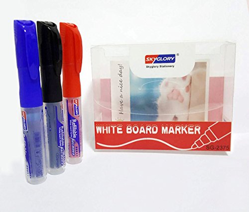 Dry Erase Markers,SKYGLORY Whiteboard Markers Set Erasable Pens,Low Odor,Bullet Tip,Medium Point,12-count Black Markers