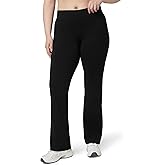 No Nonsense Lounge Yoga Pants Black Flared Cotton Leggings, 32.5” Inseam, Wide Waistband, No Show Coverage, Relaxed Flare Leg