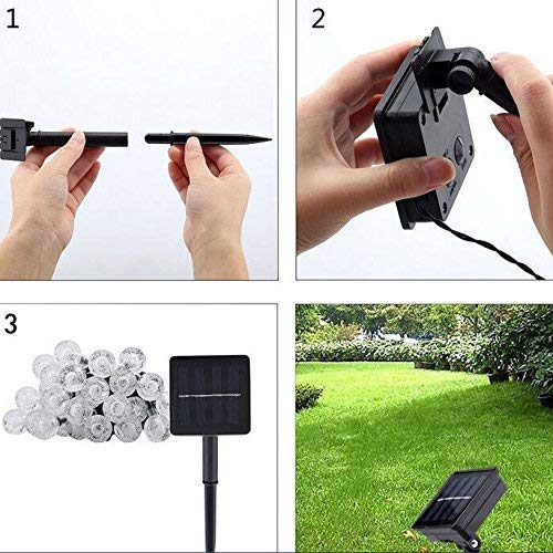 ALOVECO Solar String Lights Outdoor, 25ft 40 LED Crystal Ball Waterproof String Lights Solar Powered Fairy Lighting for Garden Home Landscape Holiday Decoration