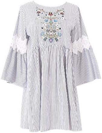 Amazon Co Jp Alididiフラワー刺繍ｘレースポイントワンピース 胸元にカラフルなお花柄が刺繍で描かれた ラブリーワンピース M 服 ファッション小物