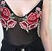 2PC DIY Roses Pair Flowers Floral Collar Bouquet Embroidered Appliques iron-ons patches Sticker Applique Badge (Red)