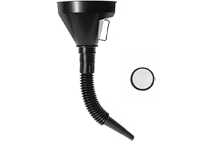 JUSTTOP Multi-Functional Plastic Oil Funnel, Wide Mouth Fuel Funnel with Flexible Extension Nozzle, Automotive Use Funnel for
