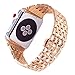 Diamond Watch Bands For Iwatch, Rhinestone Luxury Diamond Stainless Steel Rose Gold Metal Bracelet Replacement Bands With Aluminum Case For Apple Watch 38mm 42mm series 1/2/3 (Rose Gold, 38mm)