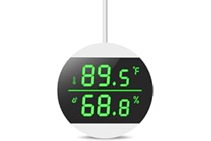 KeeKit Reptile Tank Thermometer, LED Digital Reptile Thermometer and Humidity Gauge Hygrometer, Temperature Range ±1.8℉, for Reptile Tank, Snake Tank, Accessories Pet Rearing Box